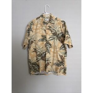 Pierre Cardin Hawaiian Camp Shirt Men's L Cotton Shirt Sleeve Button Up